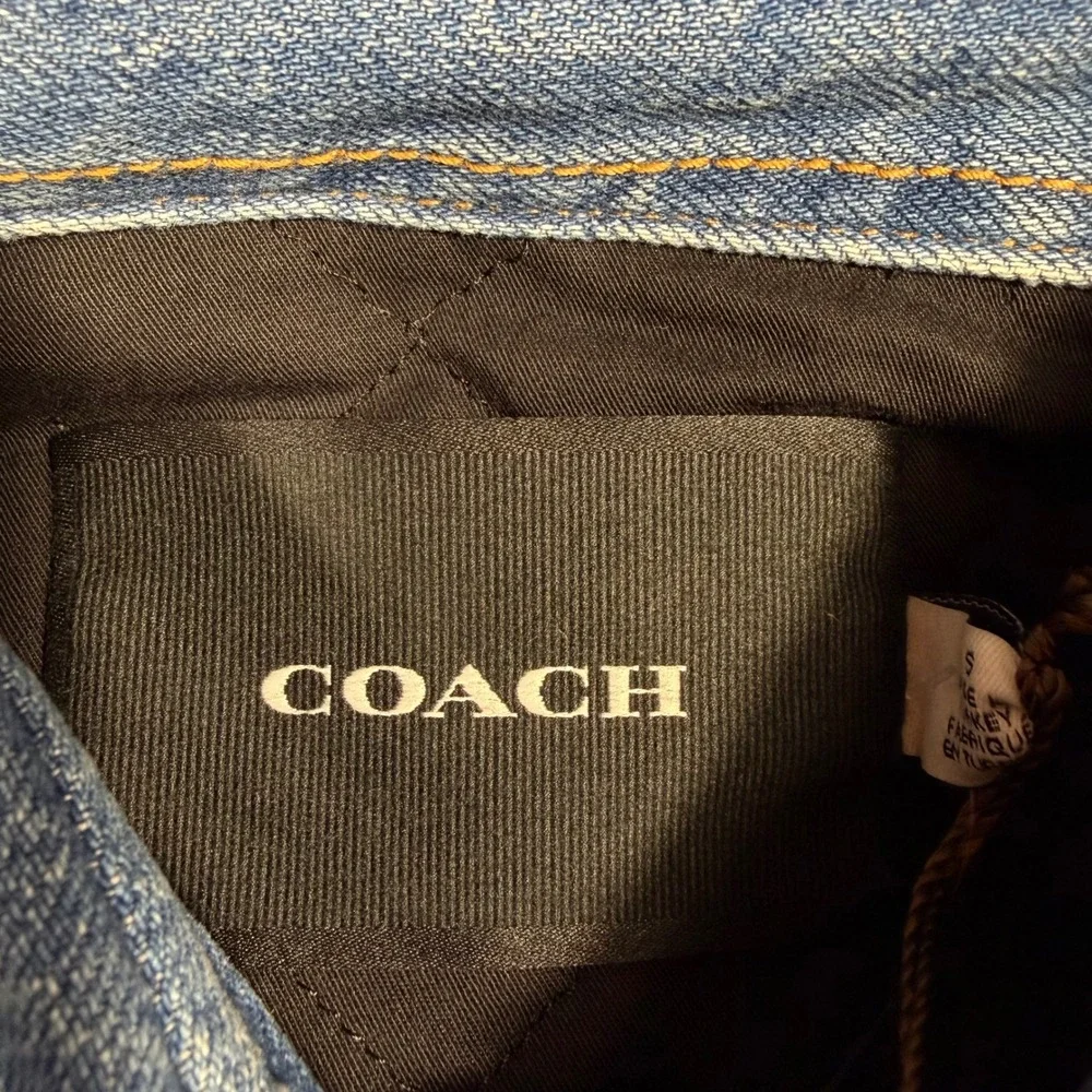 Coach Denim Overshirt Quilted Lining Mens S Medium Indigo Cotton Jacket NWT $550